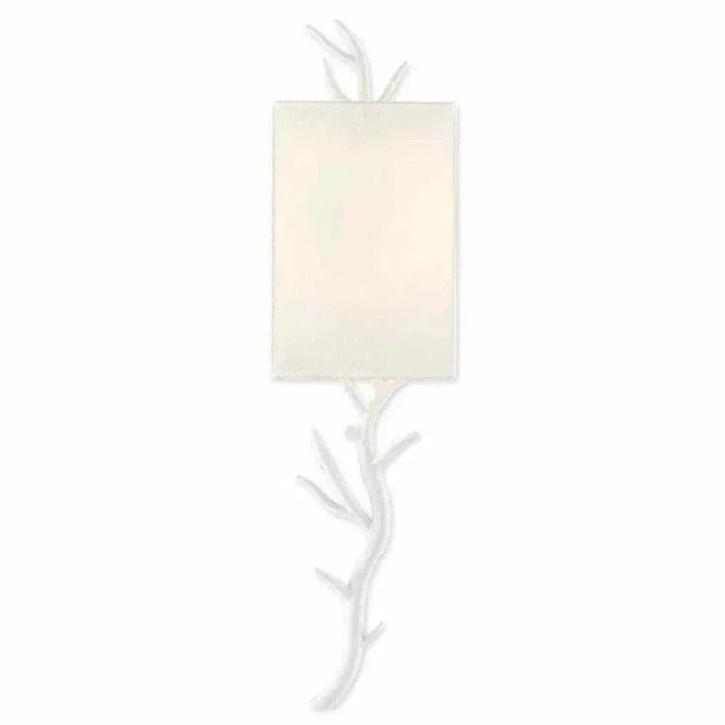 Gesso White Baneberry Wall Sconce Left - LOOMLAN - Currey & Co - Wall Sconces