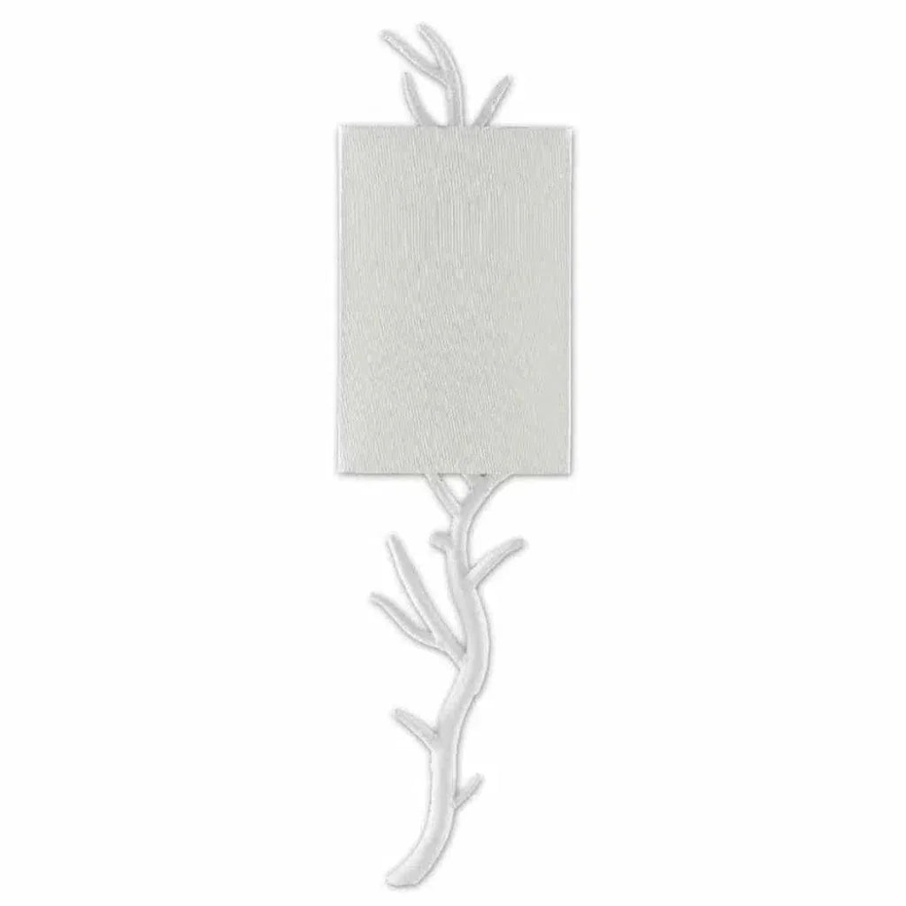Gesso White Baneberry Wall Sconce Left - LOOMLAN - Currey & Co - Wall Sconces