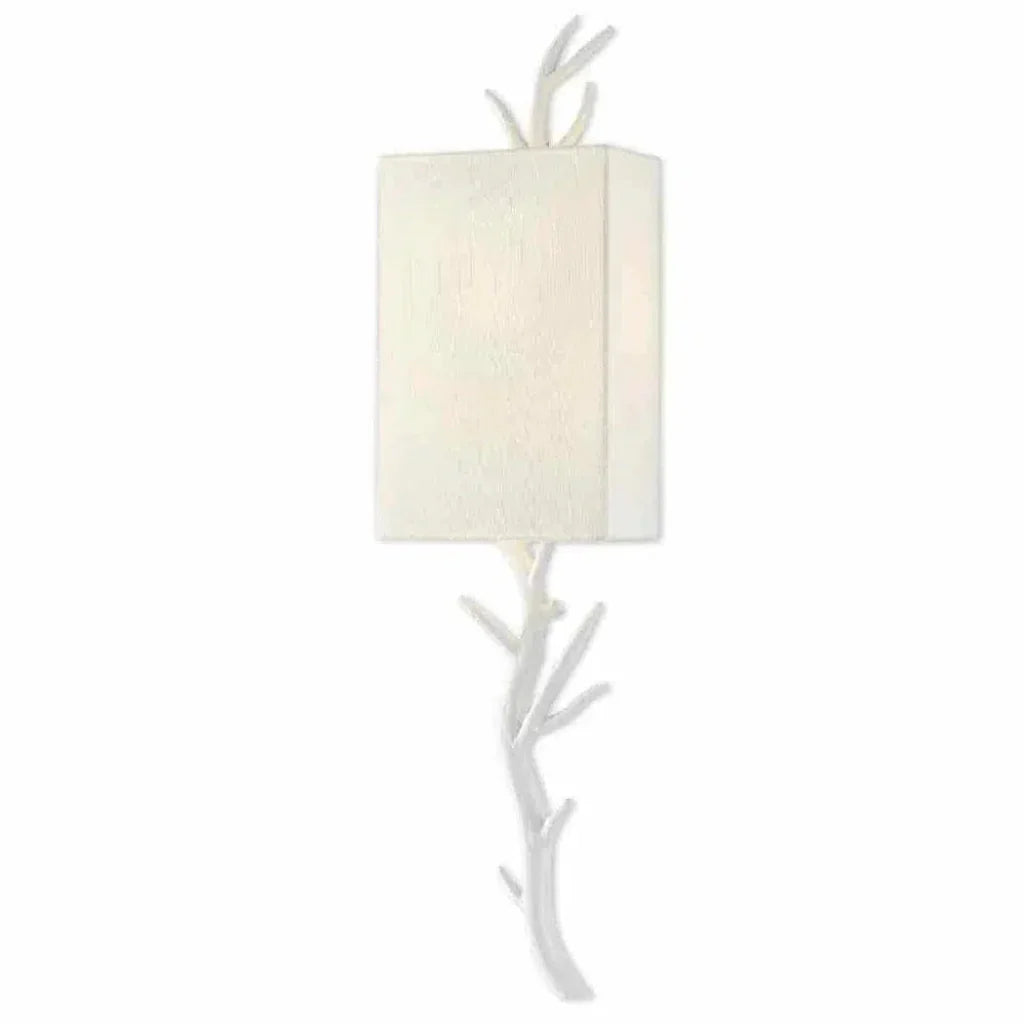 Gesso White Baneberry Wall Sconce Right - LOOMLAN - Currey & Co - Wall Sconces