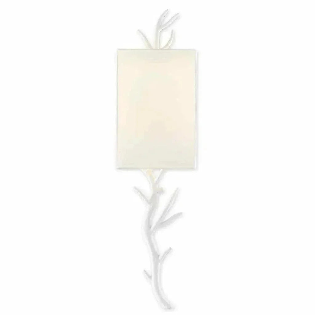Gesso White Baneberry Wall Sconce Right - LOOMLAN - Currey & Co - Wall Sconces