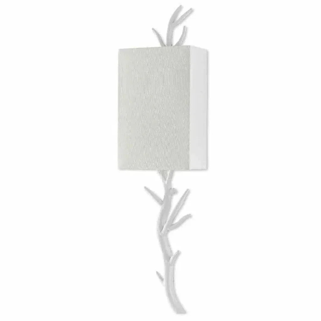 Gesso White Baneberry Wall Sconce Right - LOOMLAN - Currey & Co - Wall Sconces