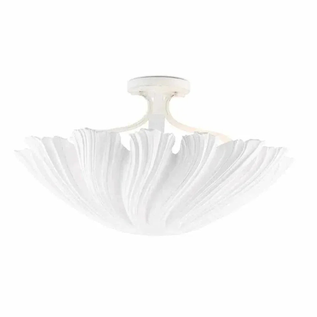 Gesso White Hadley Semi-Flush-Flush Mounts-Currey & Co-LOOMLAN