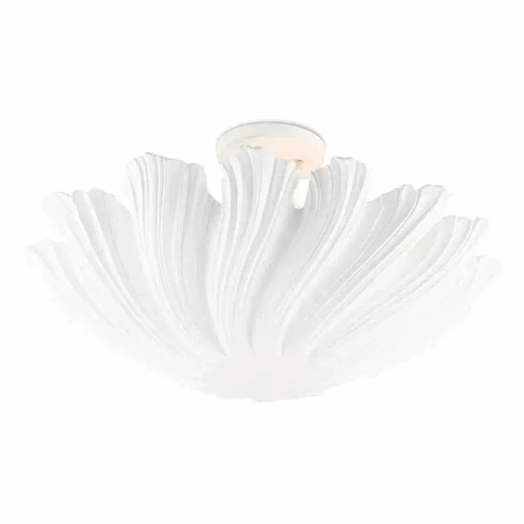 Gesso White Hadley Semi-Flush-Flush Mounts-Currey & Co-LOOMLAN