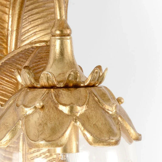 Gold Leaf Design Glass Wall Sconce - LOOMLAN - Chelsea House - Wall Sconces