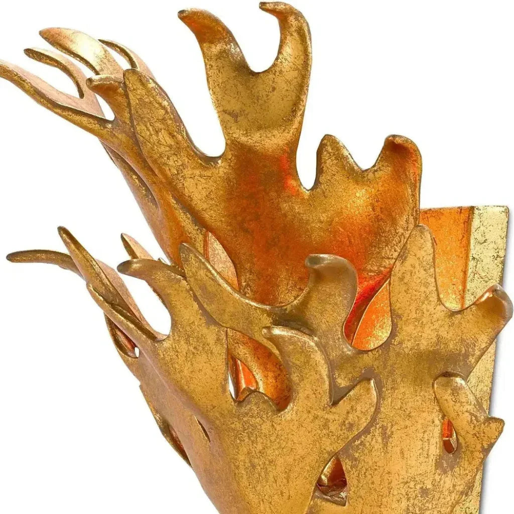 Gold Leaf Formby Wall Sconce Marjorie Skouras - LOOMLAN - Currey & Co - Wall Sconces