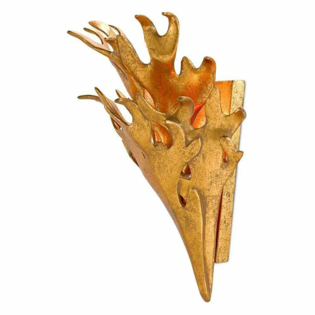 Gold Leaf Formby Wall Sconce Marjorie Skouras - LOOMLAN - Currey & Co - Wall Sconces