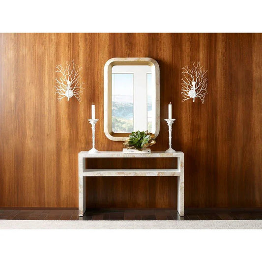 Gold Shellebrations Creamy Cabebe Shell Frame Wall Mirror - LOOMLAN - Wildwood - Wall Mirrors