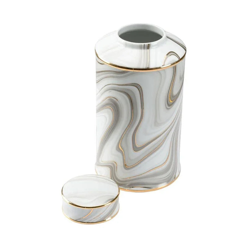 Golden Smoke Glazed Porcelain Canister - LOOMLAN - Wildwood - Vases & Jars
