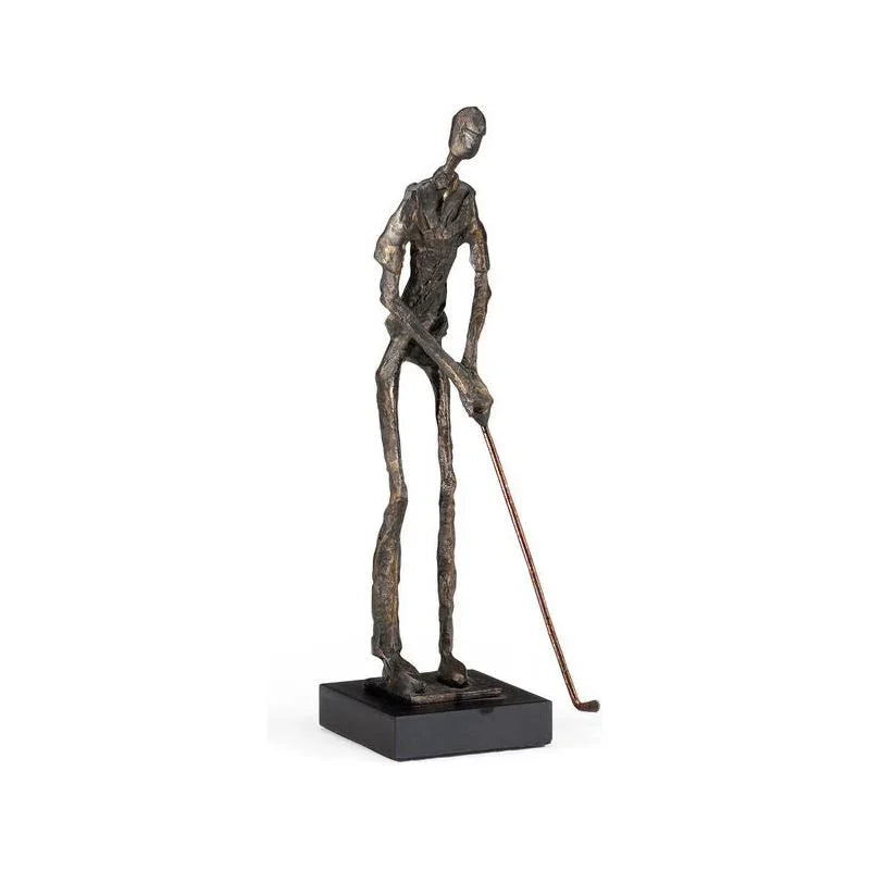 Golfer Bronze Finish Sculpture - LOOMLAN - Wildwood - Statues & Sculptures