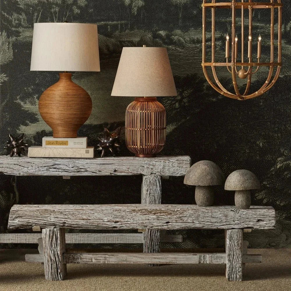 Granite Stone Textured Outdoor Mushroom Sculpture - LOOMLAN - Currey & Co - Statues & Sculptures