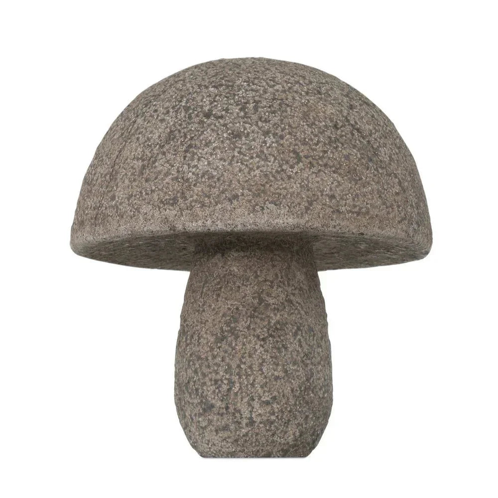 Granite Stone Textured Outdoor Mushroom Sculpture - LOOMLAN - Currey & Co - Statues & Sculptures