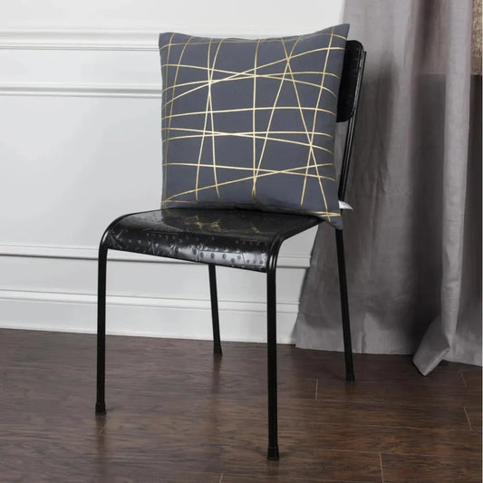 Gray Aaron Gray Gold Or Silver Stripes Throw Pillow - LOOMLAN - LOOMLAN - Throw Pillows