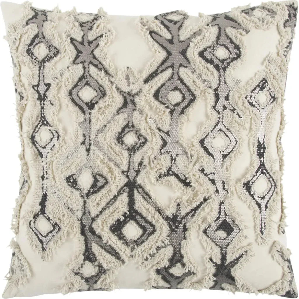 Gray Silver Metallic Pillow With Insert - LOOMLAN - LOOMLAN - Throw Pillows
