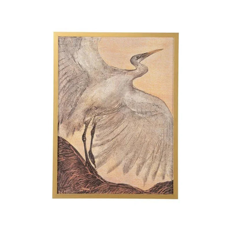 Great Egret Wood Framed Artwork-Framed Wall Art-Chelsea House-LOOMLAN