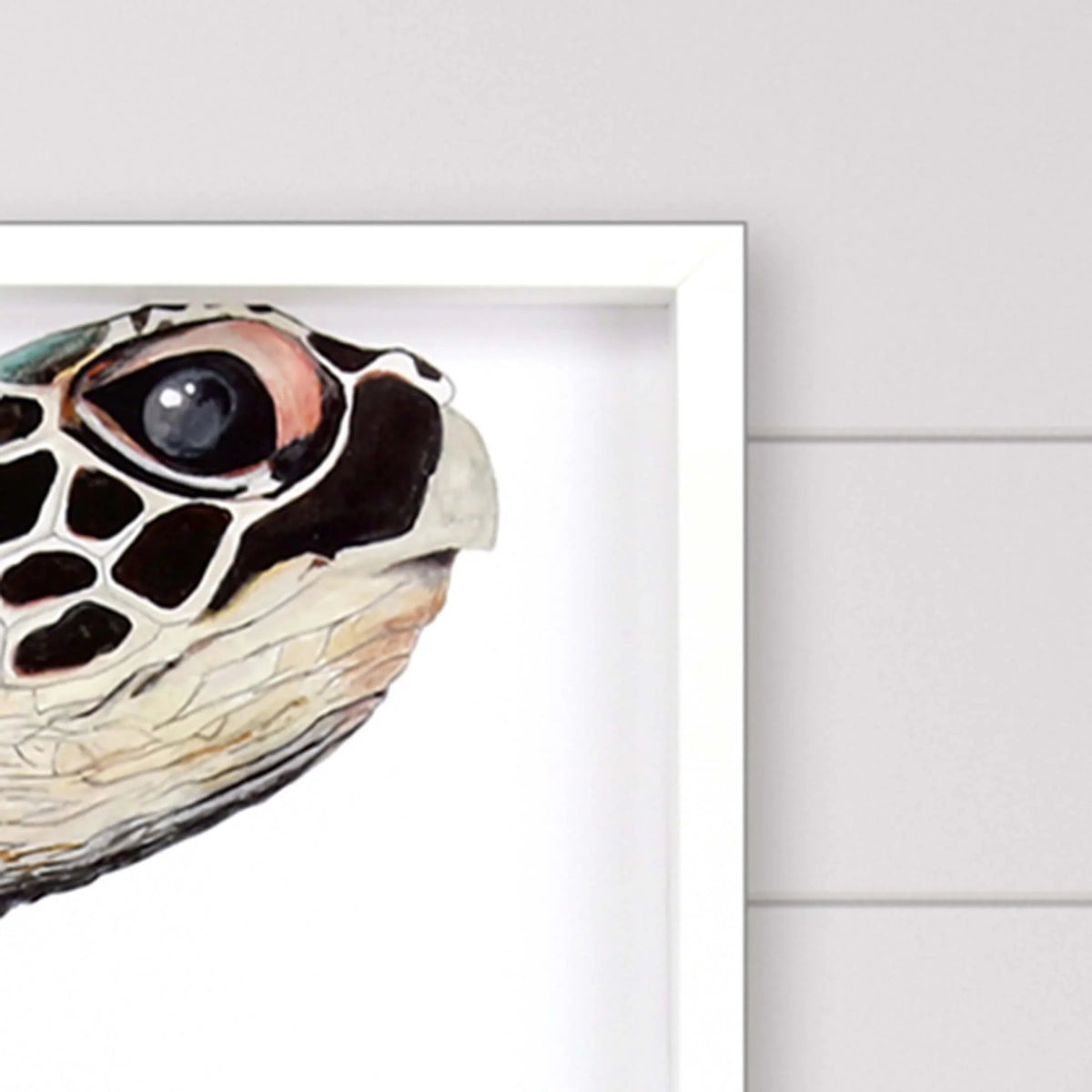 Great Sea Turtle Wood Turquoise Framed Wall Art -- view 3