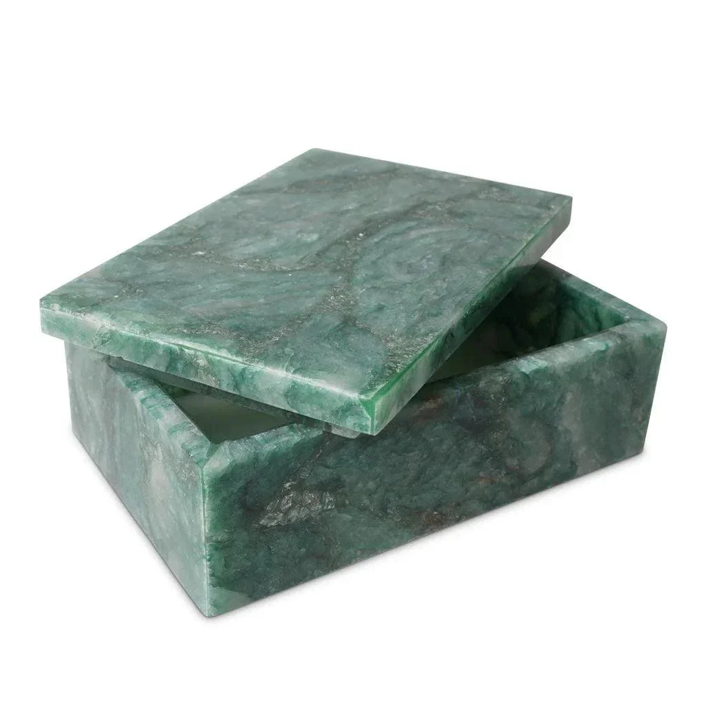 Green Aventurine Box - LOOMLAN - Currey & Co - Boxes & Bowls