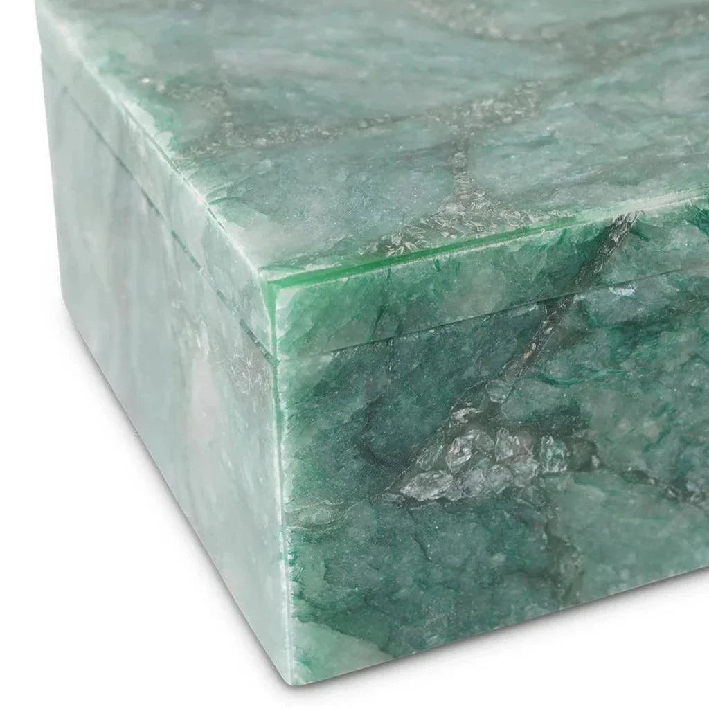 Green Aventurine Box - LOOMLAN - Currey & Co - Boxes & Bowls
