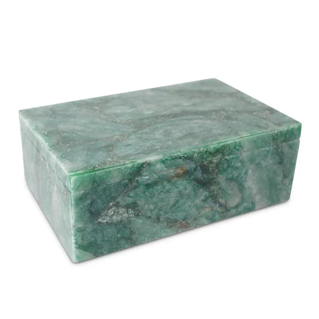Green Aventurine Box - LOOMLAN - Currey & Co - Boxes & Bowls