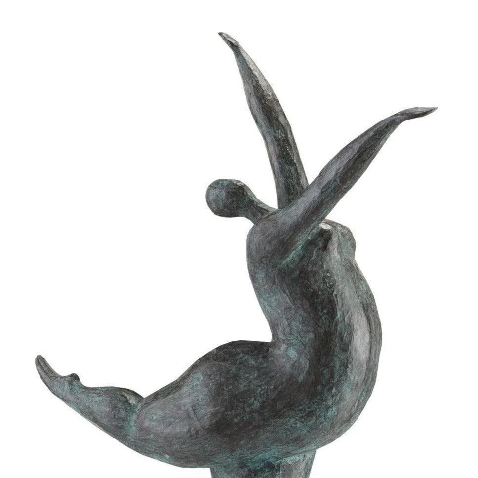 Green Black Butterfly Ballerina Bronze - LOOMLAN - Currey & Co - Statues & Sculptures
