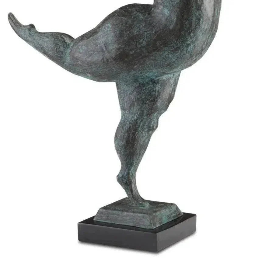 Green Black Butterfly Ballerina Bronze - LOOMLAN - Currey & Co - Statues & Sculptures