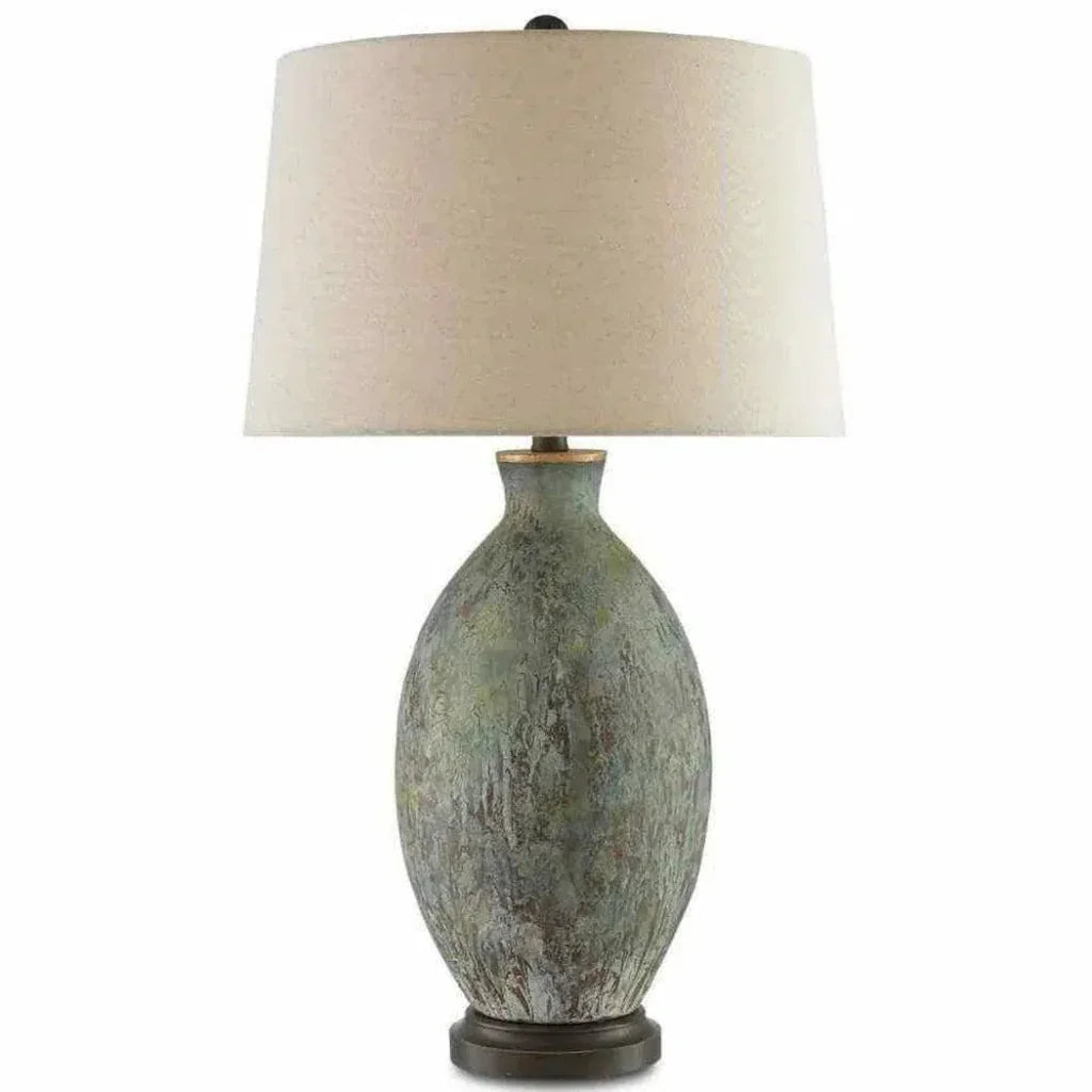 Green Dark Red Bronze Gold Remi Table Lamp - LOOMLAN - Currey & Co - Table Lamps
