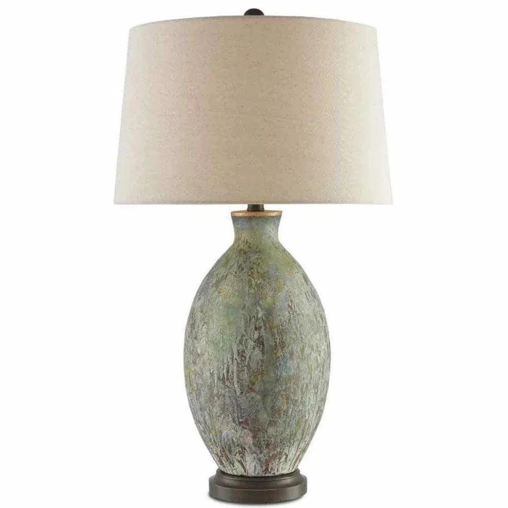Green Dark Red Bronze Gold Remi Table Lamp - LOOMLAN - Currey & Co - Table Lamps