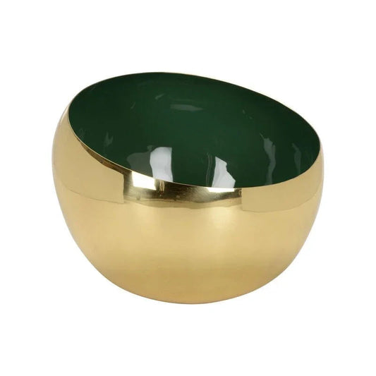 Green Enameled Solid Brass Made Bowl - LOOMLAN - Chelsea House - Boxes & Bowls