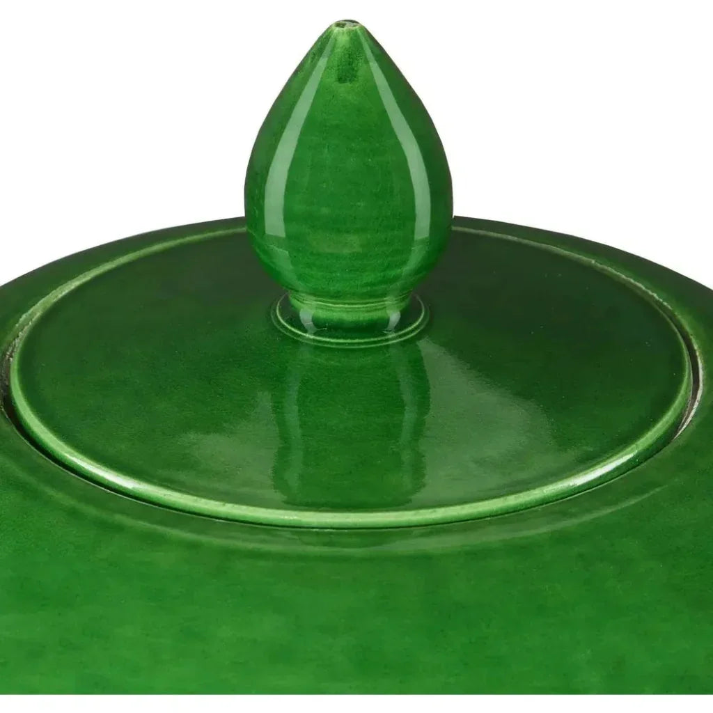 Green Imperial Green Ginger Jar - LOOMLAN - Currey & Co - Vases & Jars