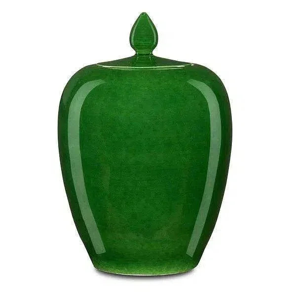 Green Imperial Green Ginger Jar - LOOMLAN - Currey & Co - Vases & Jars
