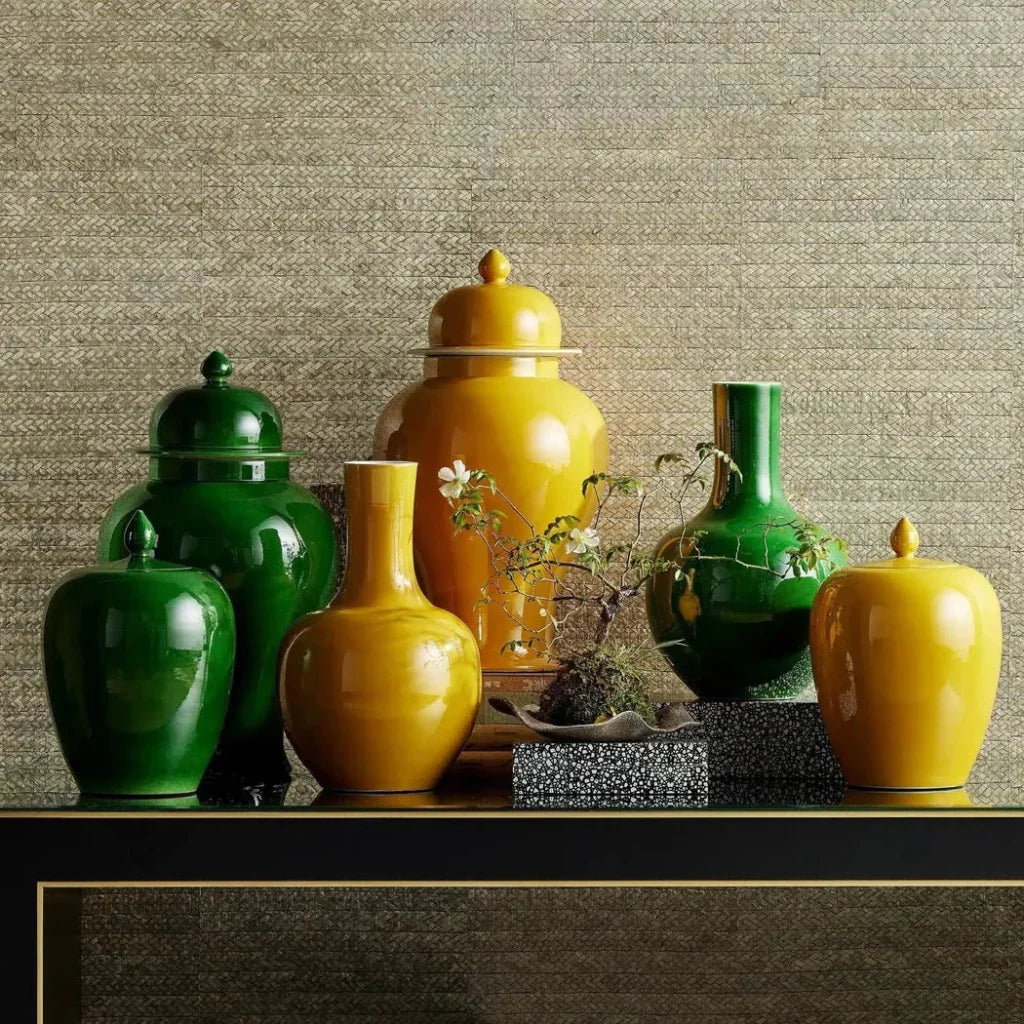 Green Imperial Green Long Neck Vase - LOOMLAN - Currey & Co - Vases & Jars