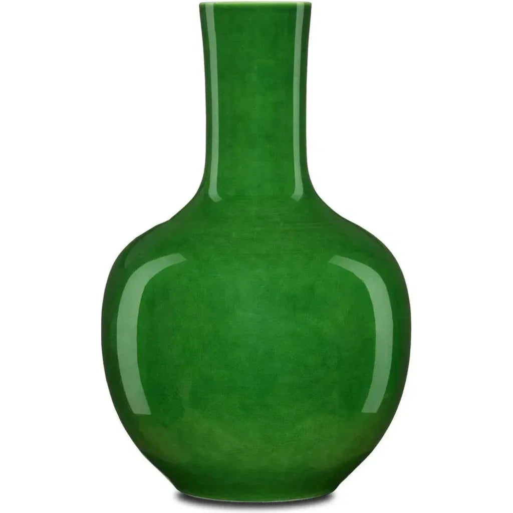 Green Imperial Green Long Neck Vase - LOOMLAN - Currey & Co - Vases & Jars