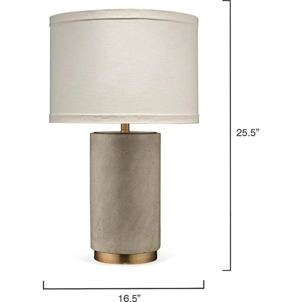 Jamie Young Grey Cement Tin Metal Mortar Table Lamp