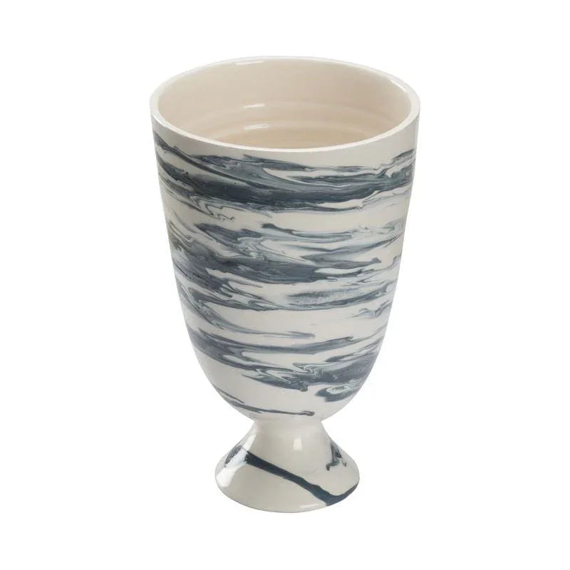 Grigio Footed Marble Made Vase - LOOMLAN - Chelsea House - Vases & Jars