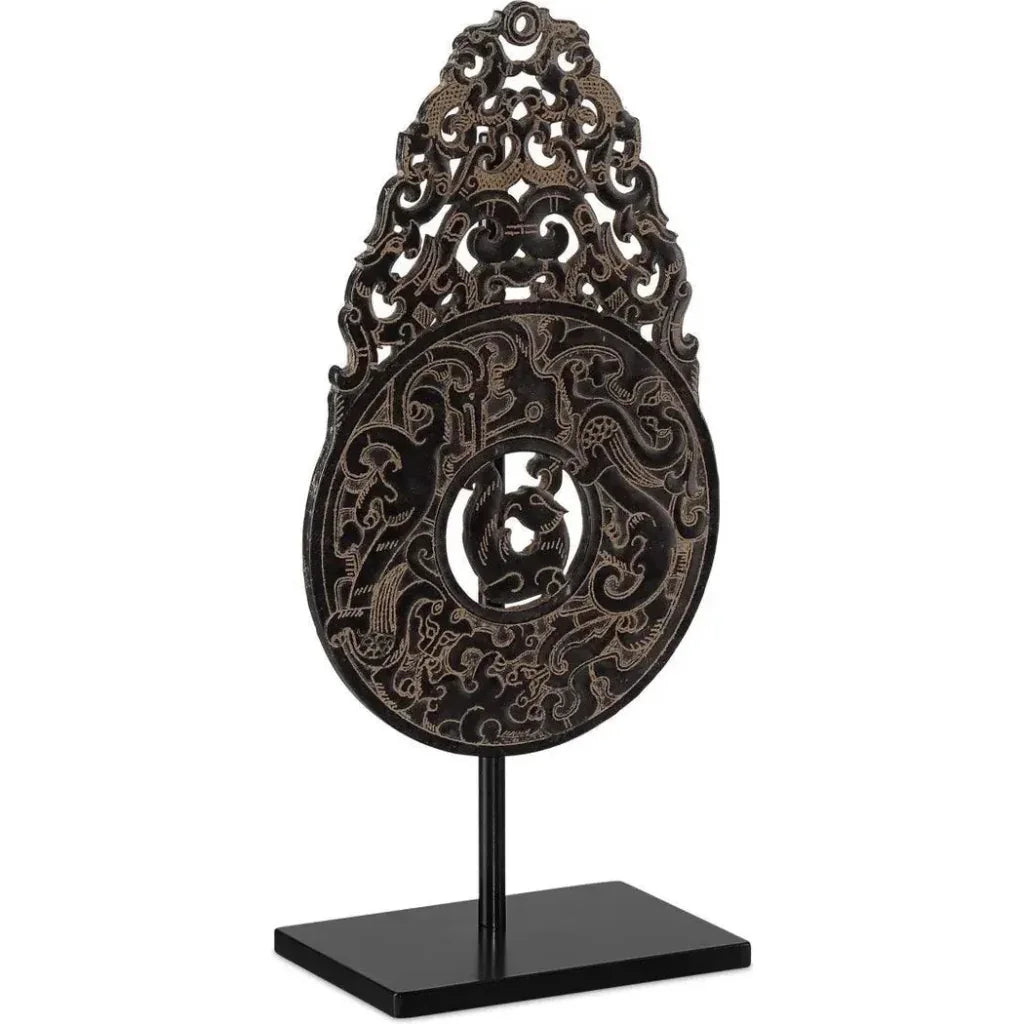 Han Dynasty Jade Stoneware Symbol Sculpture - LOOMLAN - Currey & Co - Statues & Sculptures