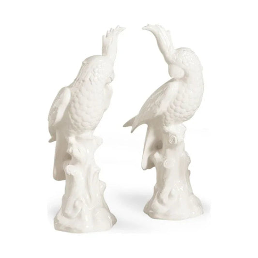 Hand Finished Ceramic Made Large Parrot Sculpture (Pr) - LOOMLAN - Chelsea House - Statues & Sculptures