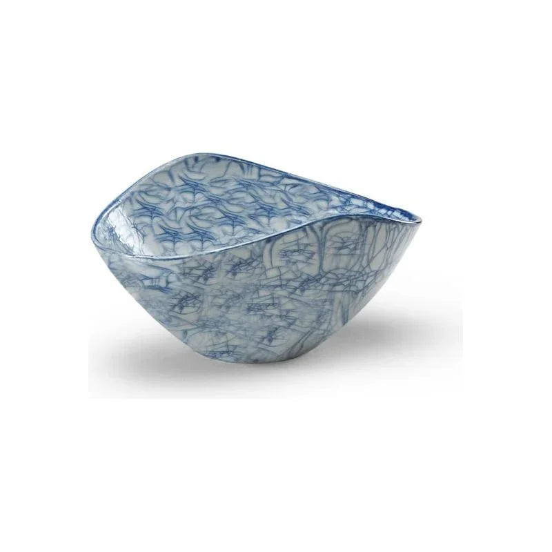 Hand Glazed Porcelain Oval Centerpiece Bowl - LOOMLAN - Chelsea House - Boxes & Bowls