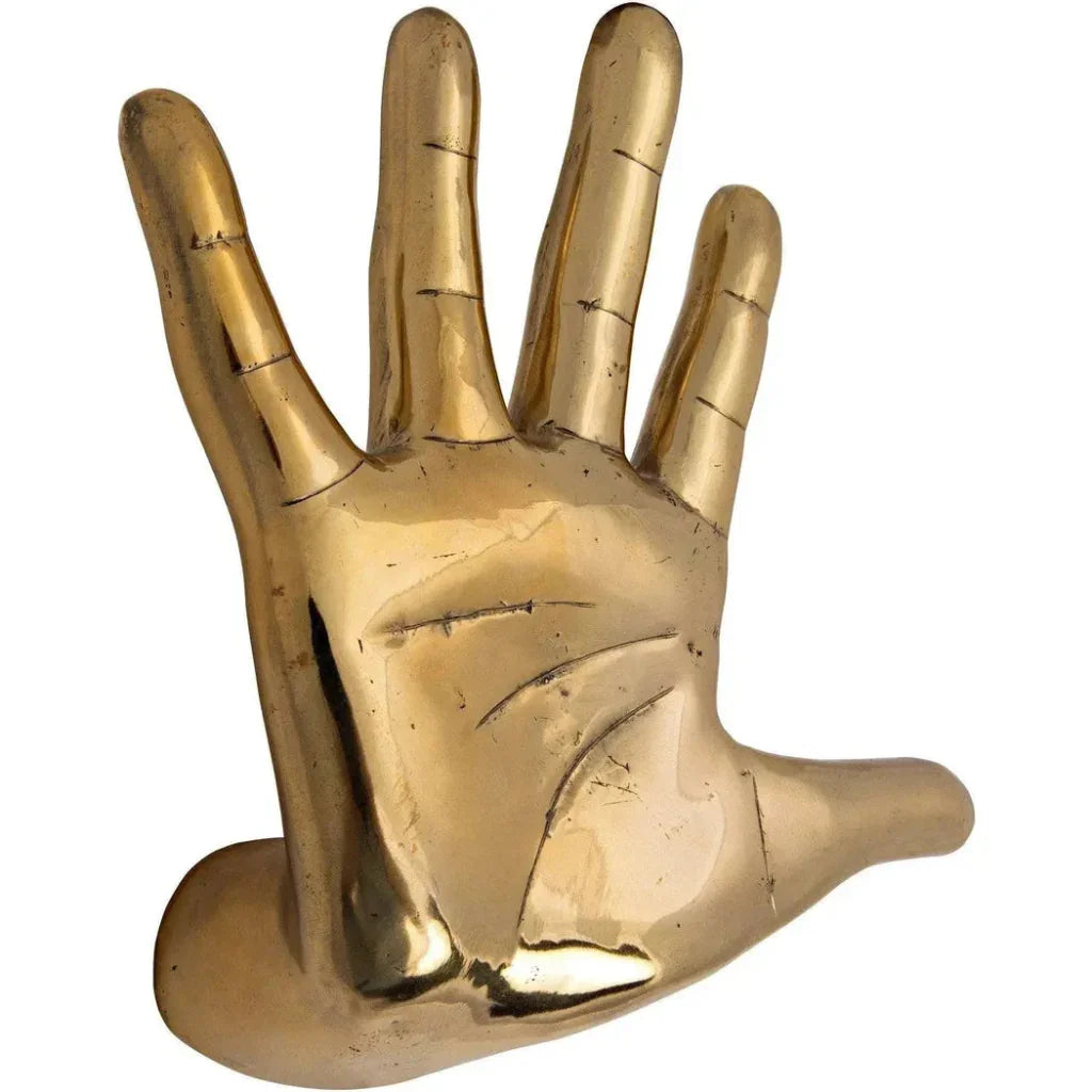Hand On The Wall Antique Brass Sculpture - LOOMLAN - Noir - Statues & Sculptures