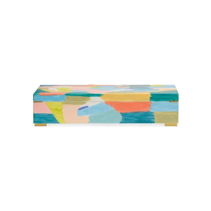 Hand Painted Multicolor Wooden Box - LOOMLAN - Chelsea House - Boxes & Bowls