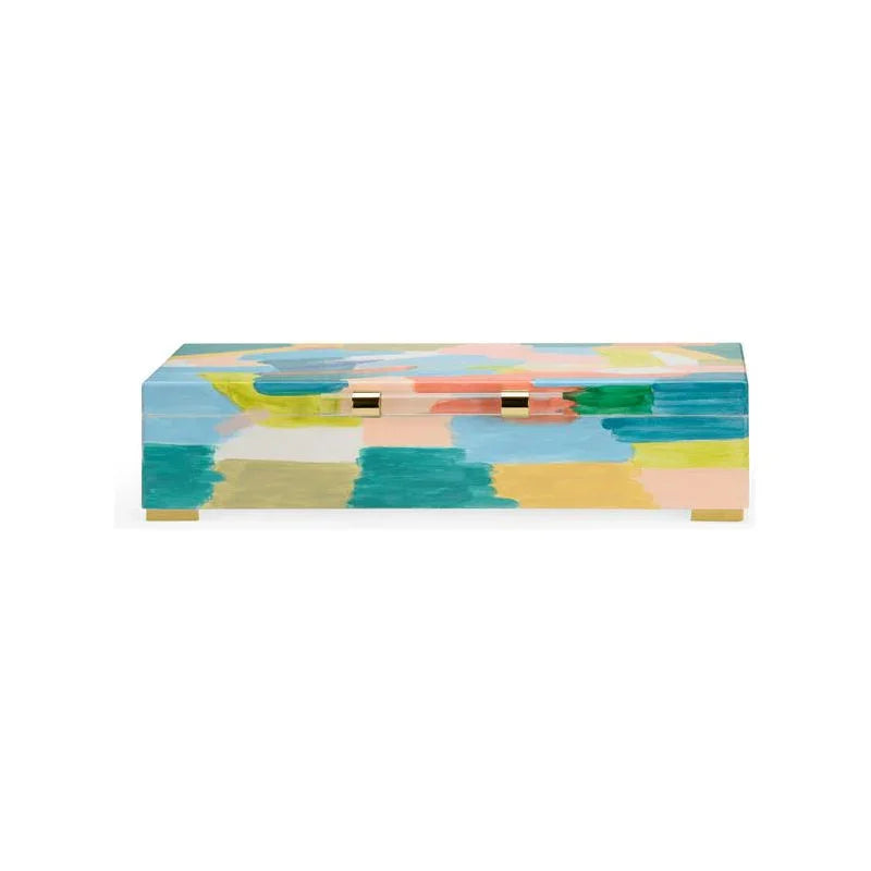 Hand Painted Multicolor Wooden Box - LOOMLAN - Chelsea House - Boxes & Bowls