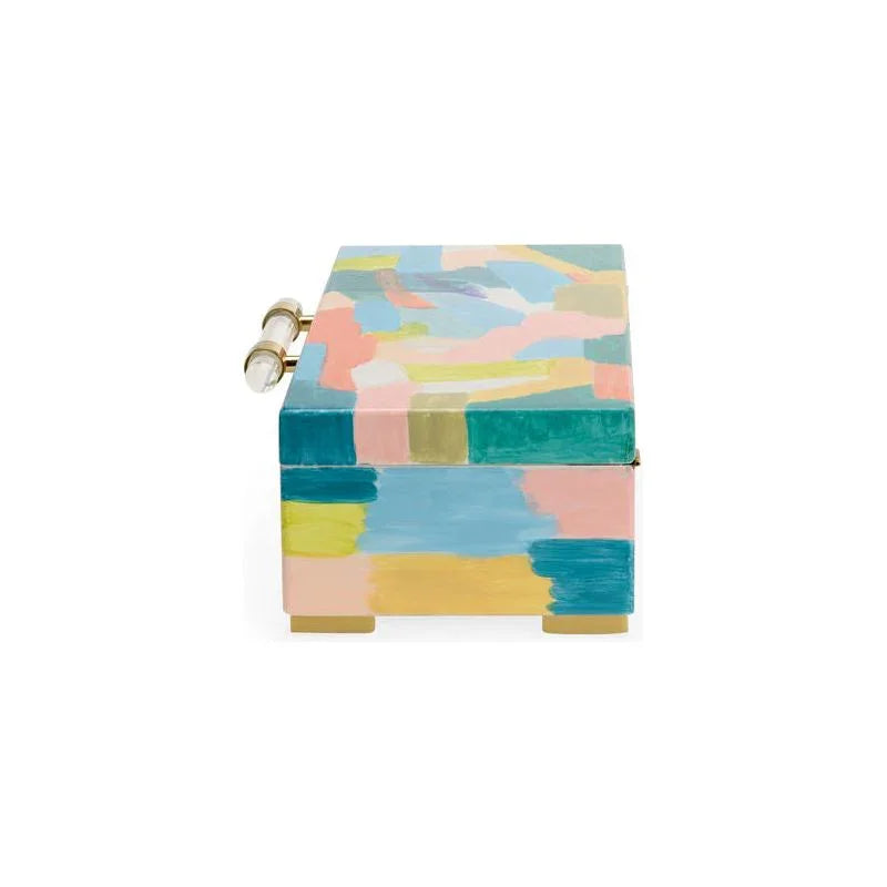 Hand Painted Multicolor Wooden Box - LOOMLAN - Chelsea House - Boxes & Bowls