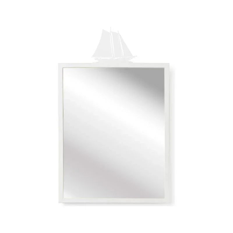 High Tide White Lacquered Metal Framed Wall Mirror - LOOMLAN - Chelsea House - Wall Mirrors