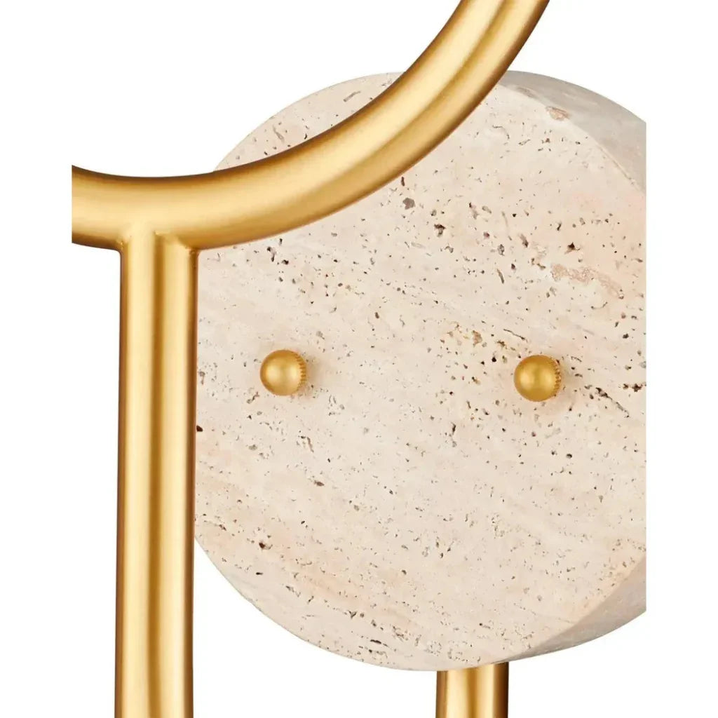 Highsmith Metal & Glass Gold Wall Sconce, Right - LOOMLAN - Currey & Co - Wall Sconces