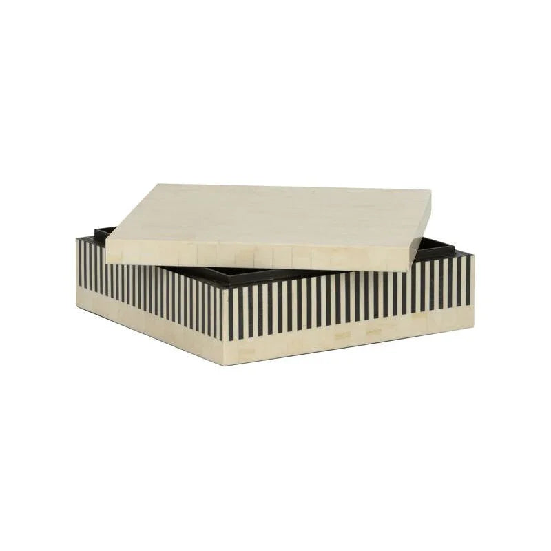 Howell Striped White Box - LOOMLAN - Chelsea House - Boxes & Bowls