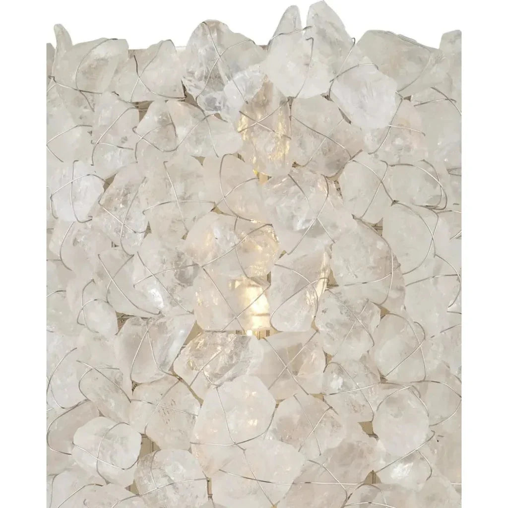 Iconoclast Iron & Rock Crystal White Wall Sconce - LOOMLAN - Currey & Co - Wall Sconces