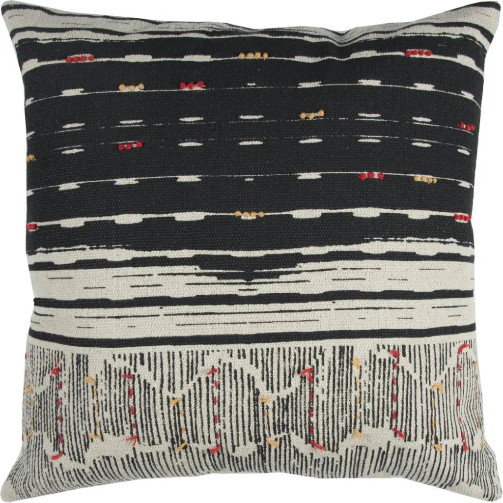 Ika Striped Boho Trow Pillow Down Insert - LOOMLAN - LOOMLAN - Throw Pillows