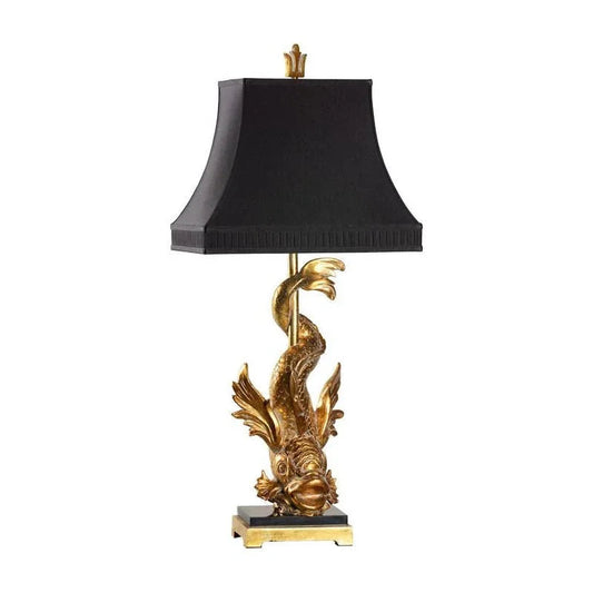 Imperial Dragon Design Gold Table Lamp - Gold - LOOMLAN - Wildwood - Table Lamps