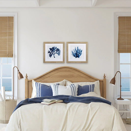 Indigo Coral A Blue Canvas Art 2PC