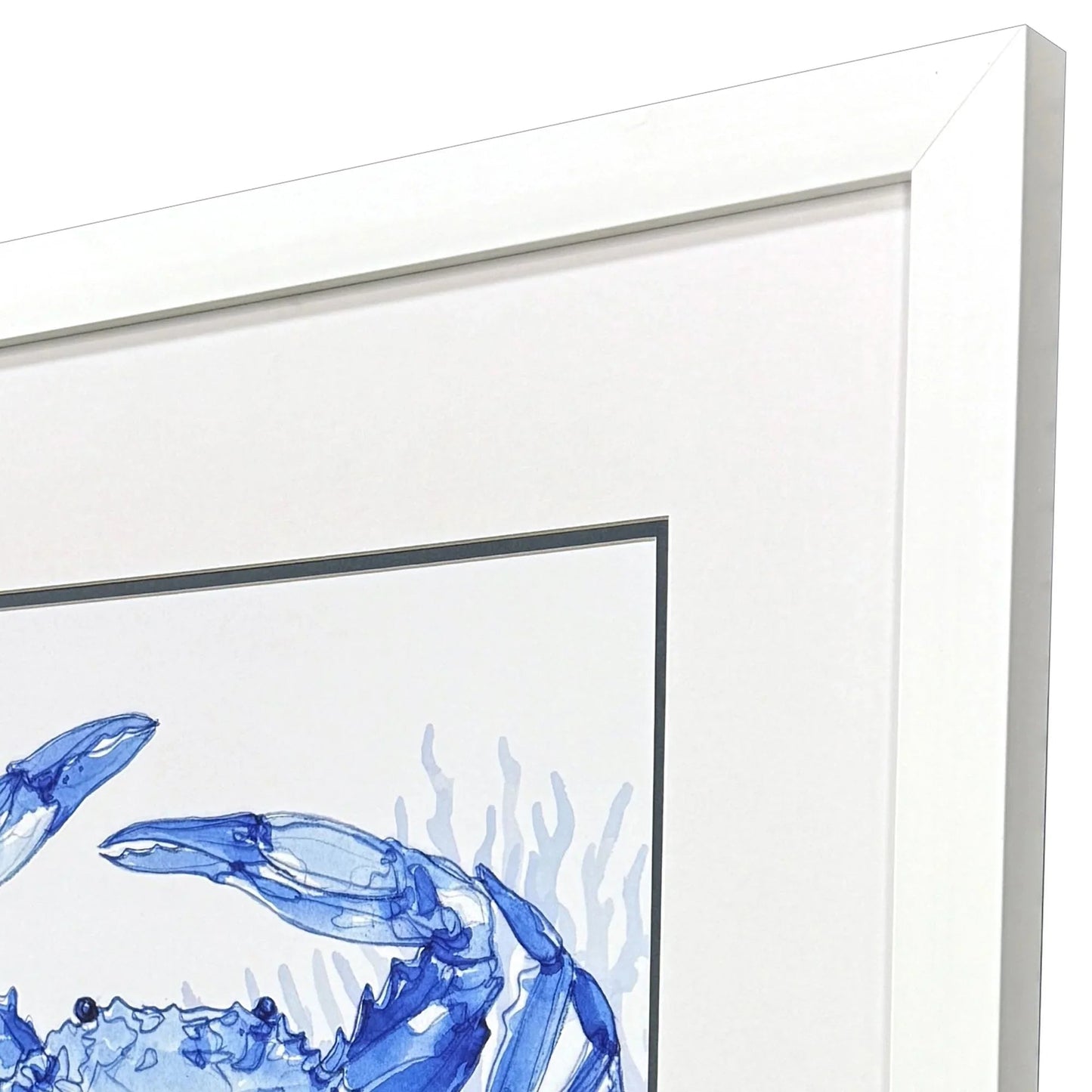 Indigo Ocean Glass Front Blue Canvas Art
