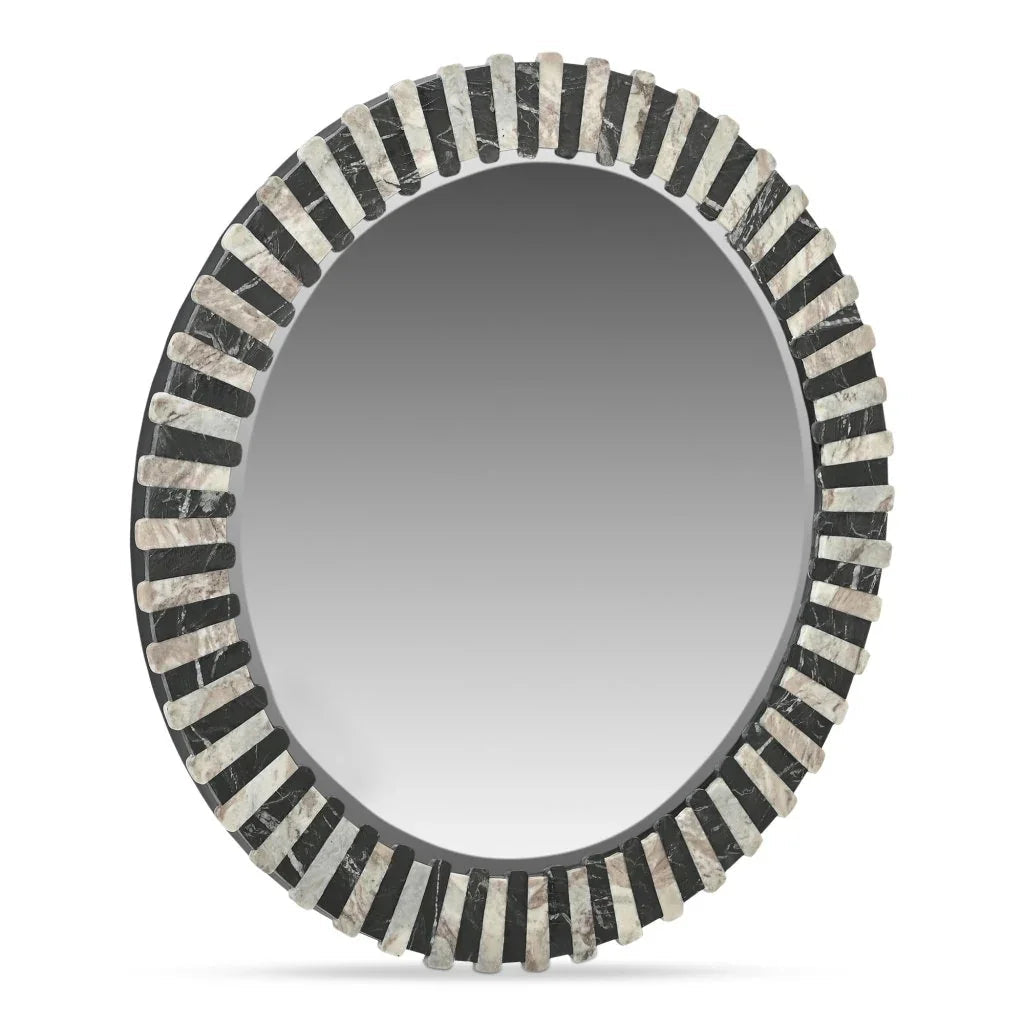 Isolde Multicolor Marble Frame Wall Mirror - LOOMLAN - Moe's Home - Wall Mirrors