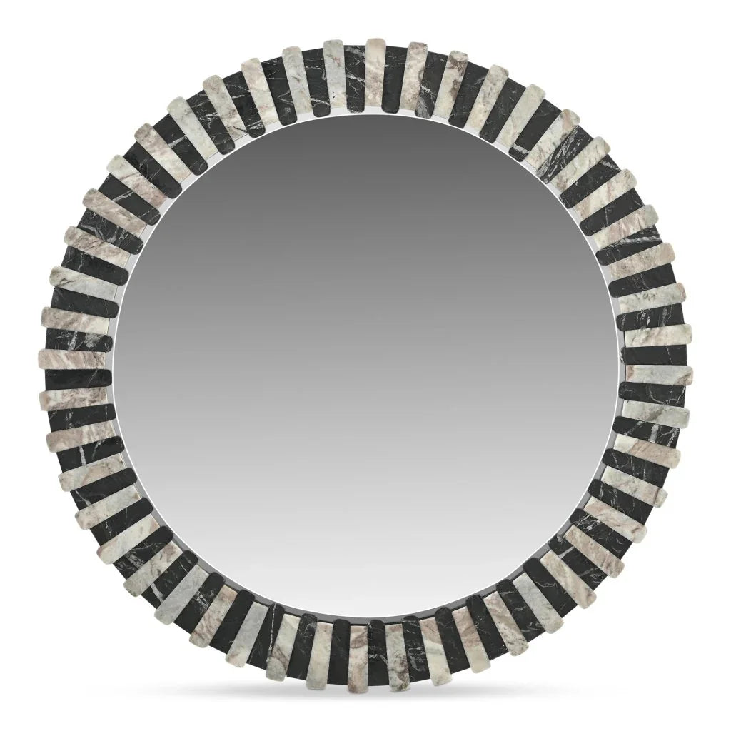 Isolde Multicolor Marble Frame Wall Mirror - LOOMLAN - Moe's Home - Wall Mirrors